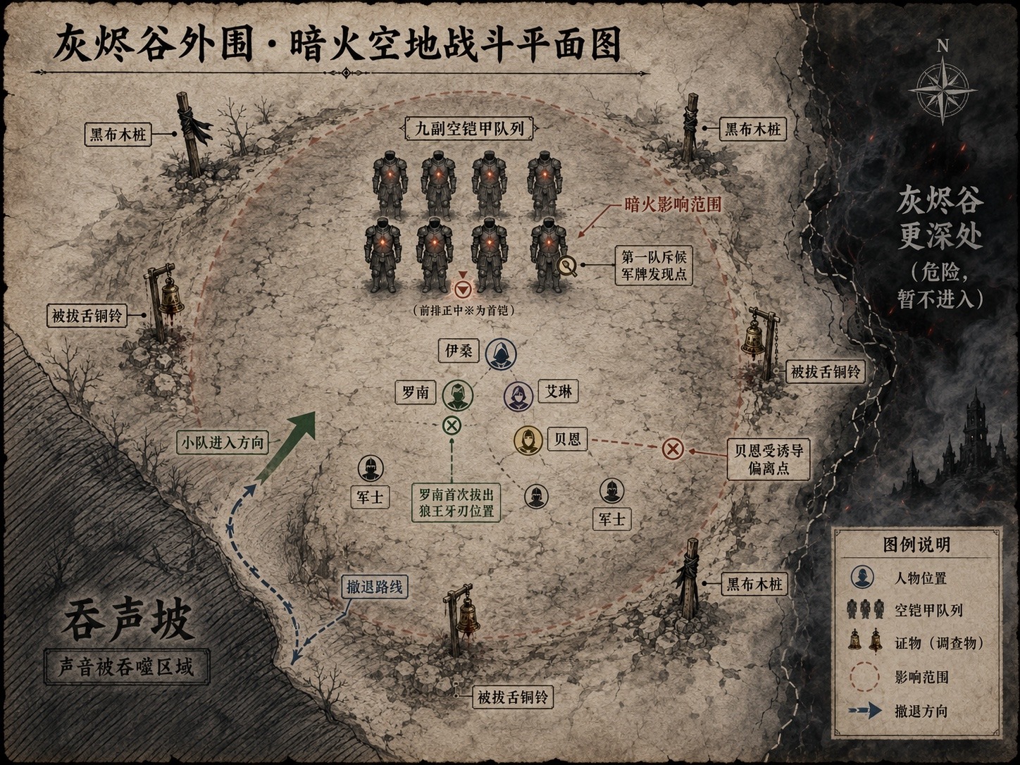灰烬谷外围·暗火空地战斗平面图