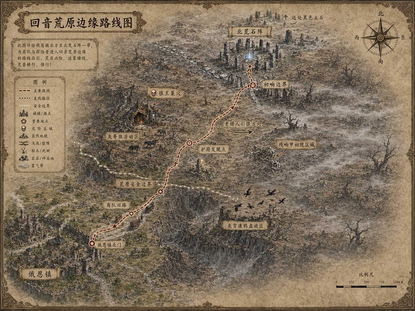 回音荒原边缘路线图